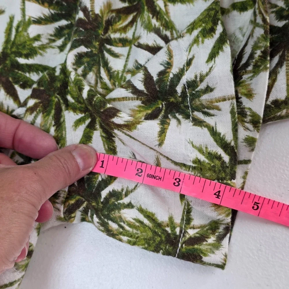 Briggs Tropical Shorts Linen Pull On Womens 2XL Palm Tree Beachy Summer Tassels‎